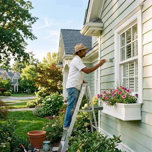 South Asian Male Painter Renovating Classic-Style House