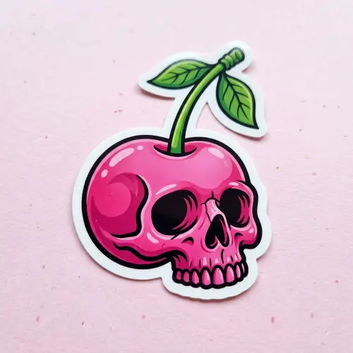 Skull Cherry Sticker - Unique Designs