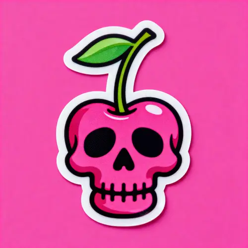 Skull Cherry Sticker - Unique Designs