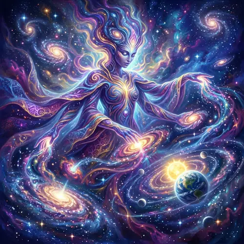 Divine Creation: Cosmic Universe by Psychedelic Being