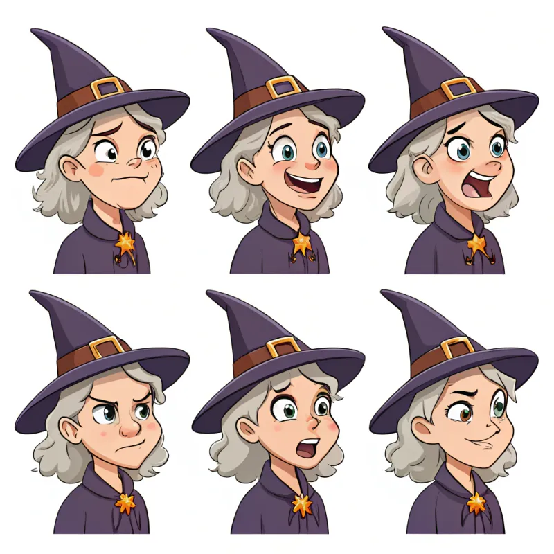 Witch Sprite Sheet for Text Dialogue Boxes