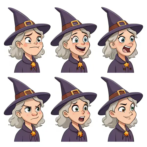 Witch Sprite Sheet for Text Dialogue Boxes