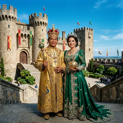 Royal King and Queen in Majestic Attire
