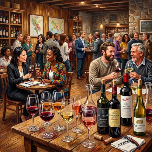 Elegant International Wine-Tasting Venue with Diverse Wines