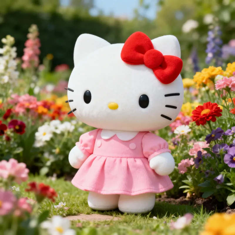 Kawaii Hello Kitty Style White Cat Character