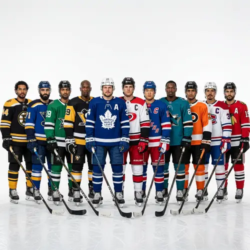 Diverse Hockey Players Illustration | Team Uniforms & Gear