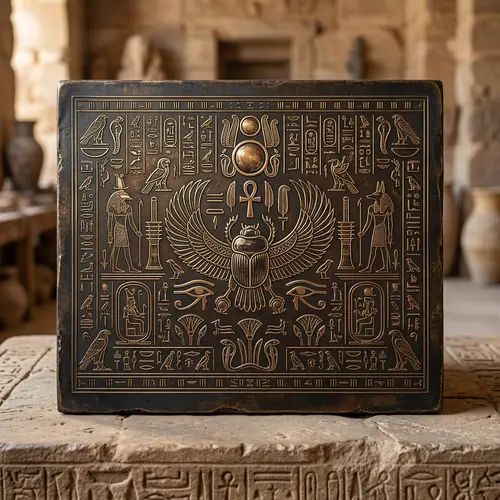 Metallic Egyptian Pattern Line Art Board