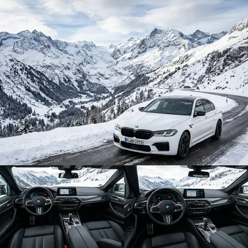 Stunning BMW M5: Black Interior, White Exterior