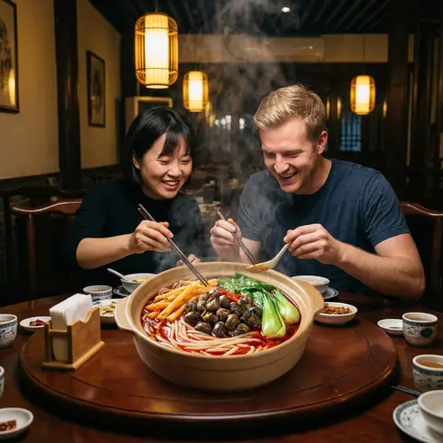 Experience Authentic Luosifen Delight - Chinese and American Cuisine