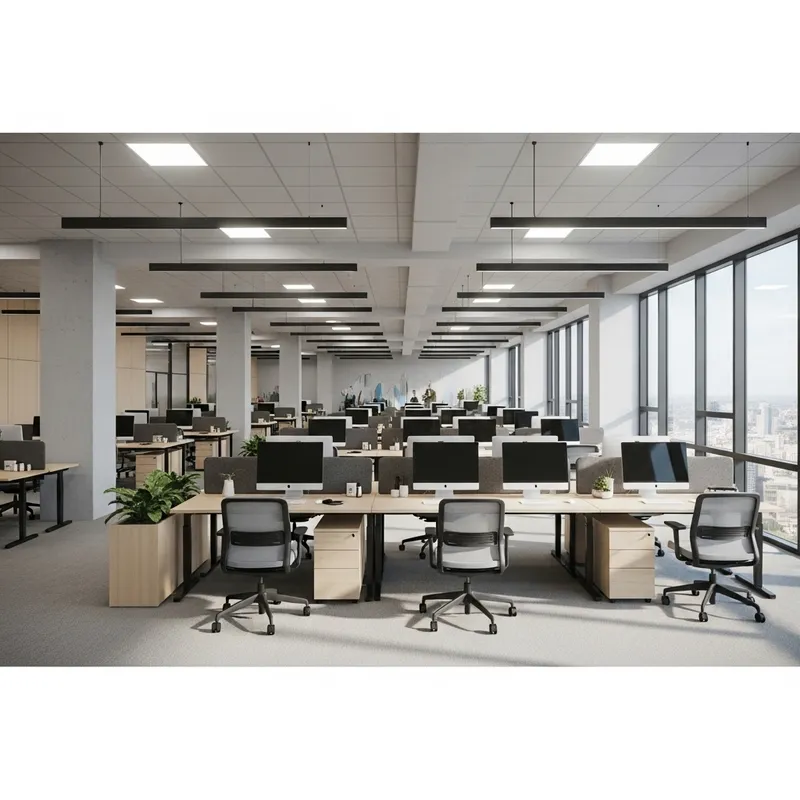 Open Space Office Layout: Tables & Chairs Design