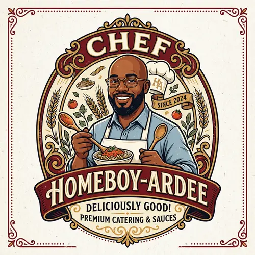 Chef Homeboy-ardee: Unique 35-Year-Old Black Man Chef Logo Design