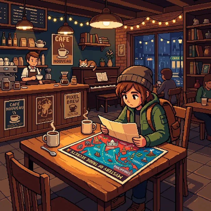 Discover Business Secrets in Pixel Art Coffee Shop Scene