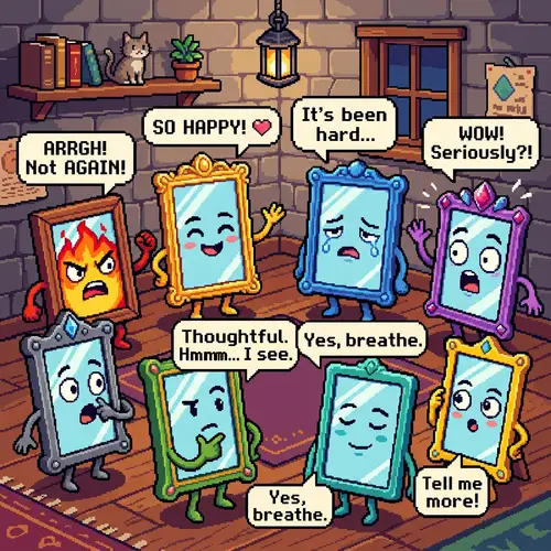 Talking Mirrors: Vibrant Pixel Art Emotions