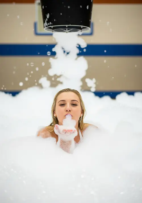 Fun Foam Party Photoshoot with Flirty Smiles