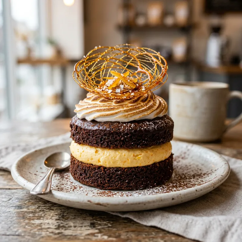 Spiced Chocolate Mini Cake with Orange Mousse Spiced Chocolate Mini Cake with Orange Mousse