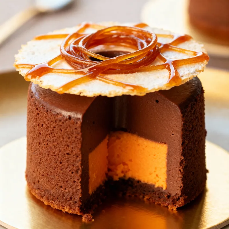 Spiced Chocolate Mini Cake with Orange Mousse