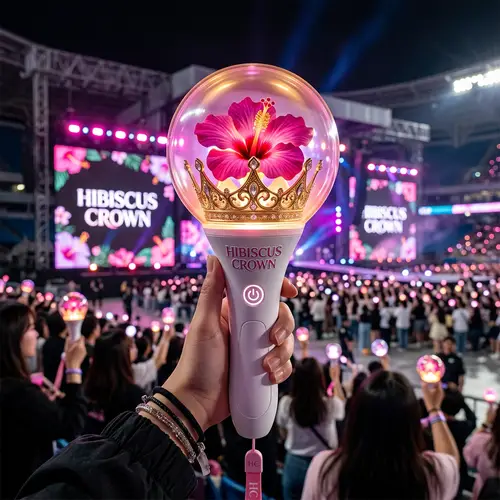 K-Pop Lightstick with Hibiscus Crown Design