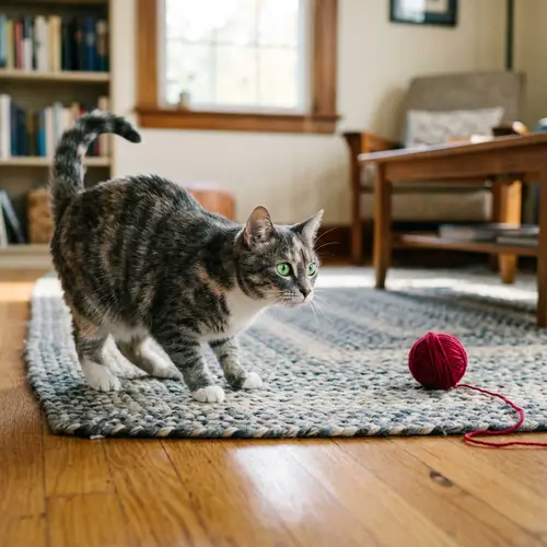 Stunning Short-Haired Domestic Cat in Playful Mood
