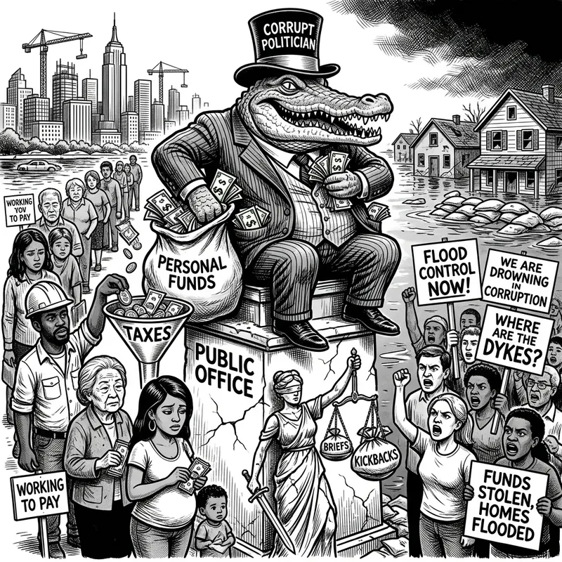 Corruption Cartoon: Crocodile Politician Exposed