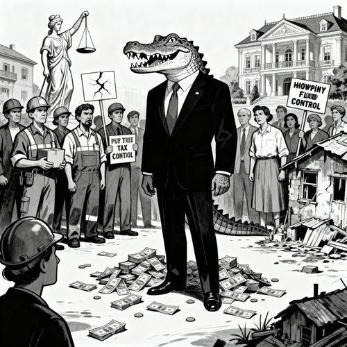 Corruption Cartoon: Crocodile Politician Exposed