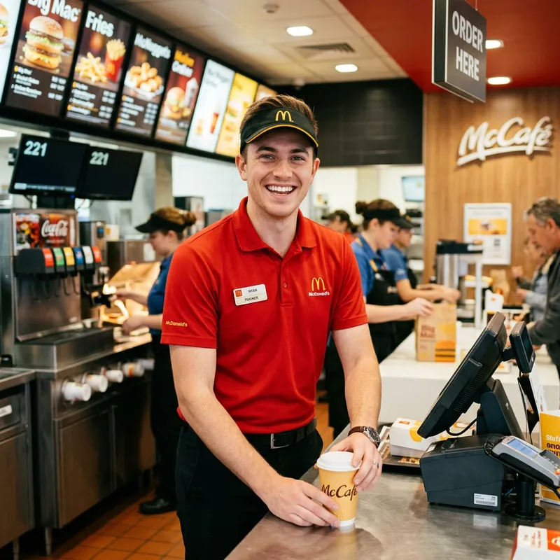Happy McDonald's Worker Radiates Joy