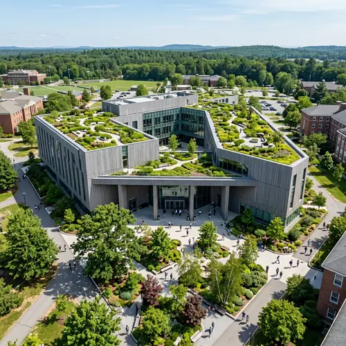 Contemporary College Structure with Rooftop Gardens
