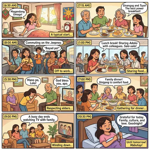 Filipino Daily Life Comic Strip: Traditions, Culture & Family Time
