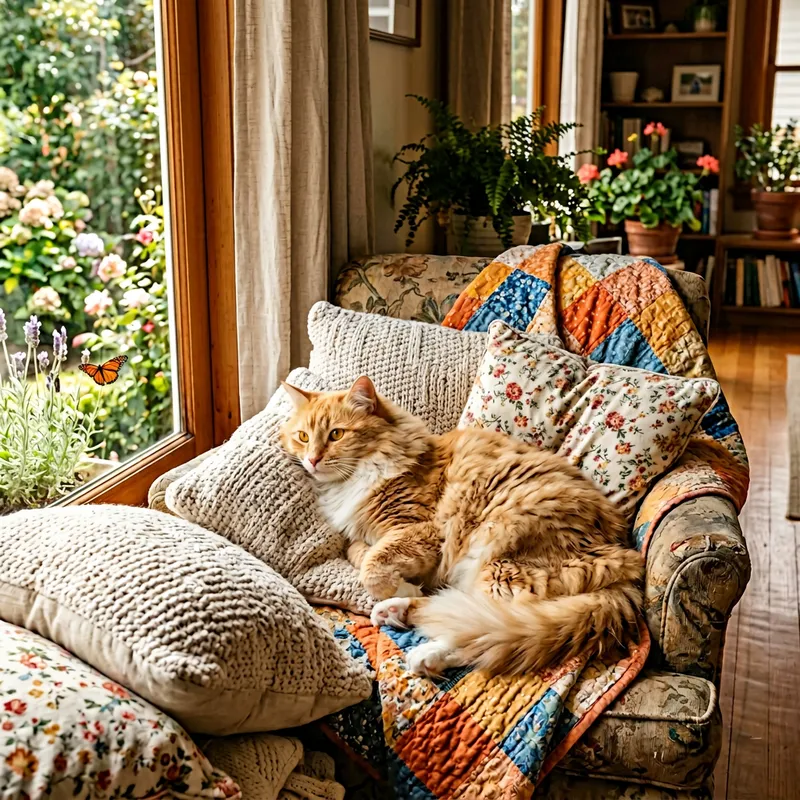 Beautiful Cat with Orange and White Fur