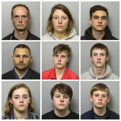 10 Mugshot Images with Uniform Background