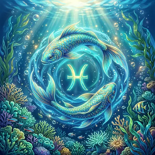 Mystical Pisces Zodiac Sign Artwork