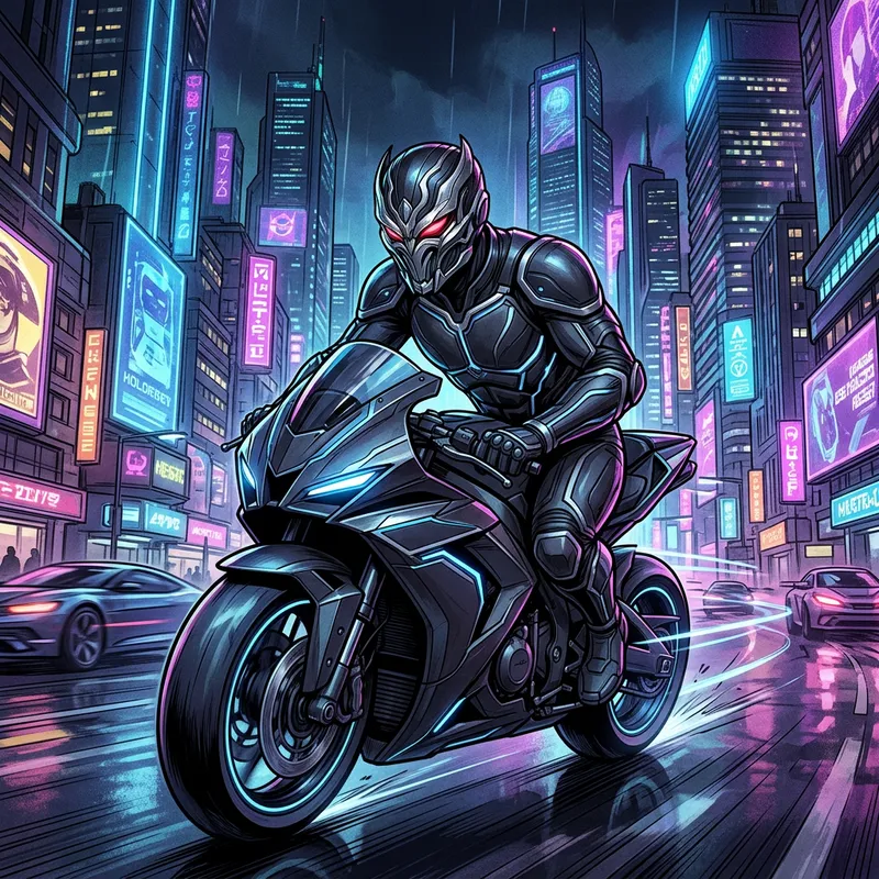 Kamen Rider | Futuristic Character on Motorbike
