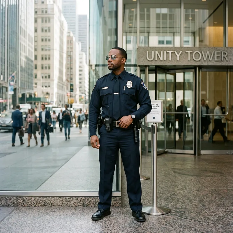 Professional Black Security Guard | Vigilant Service Team