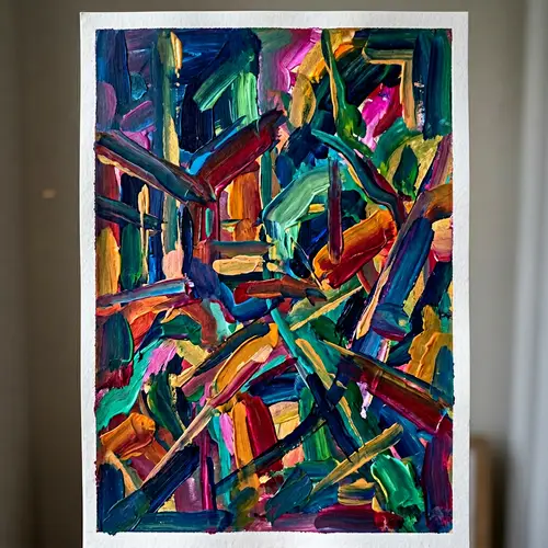 Impressionism in Gouache: A Bold Modern A4 Artwork