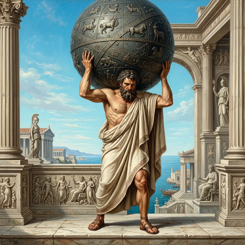 Atlantean Figure in Greco-Roman Mythology Art