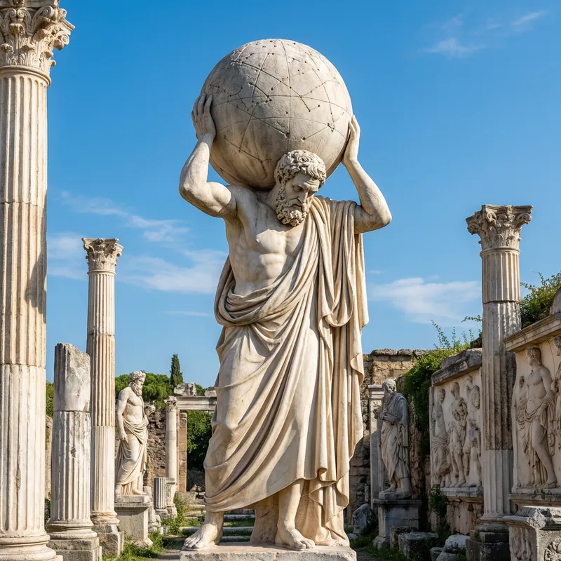 Atlantean Figure in Greco-Roman Mythology Art