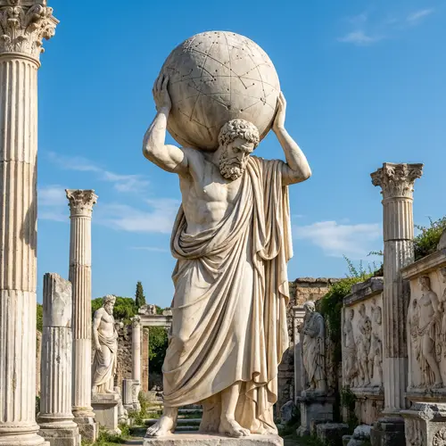 Atlantean Figure in Greco-Roman Mythology Art