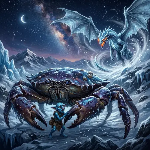 Giant Crab Protects Blue Goblin | Mythical Encounter