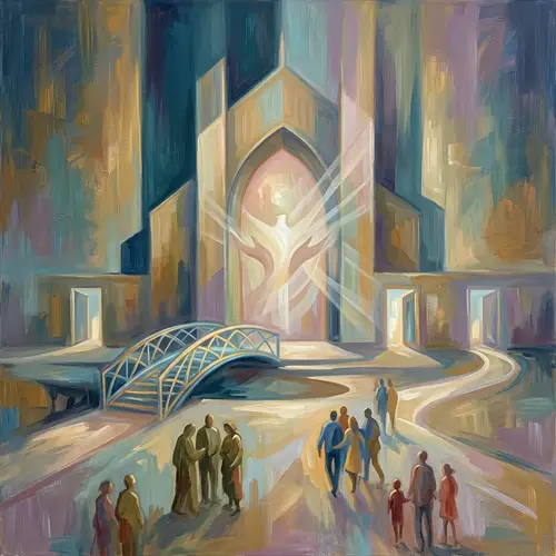 Serenity and Compassion: Grand Church Structure and Inclusive Community Scene