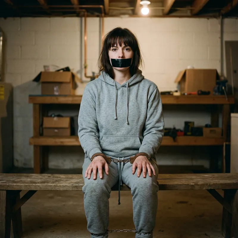 Resilient Woman in Gray: A Powerful Image