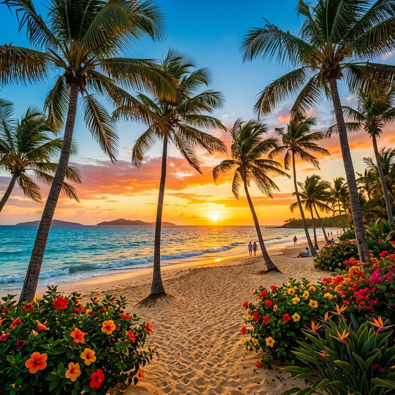 Tropical Paradise: Palm Trees & Vibrant Colors