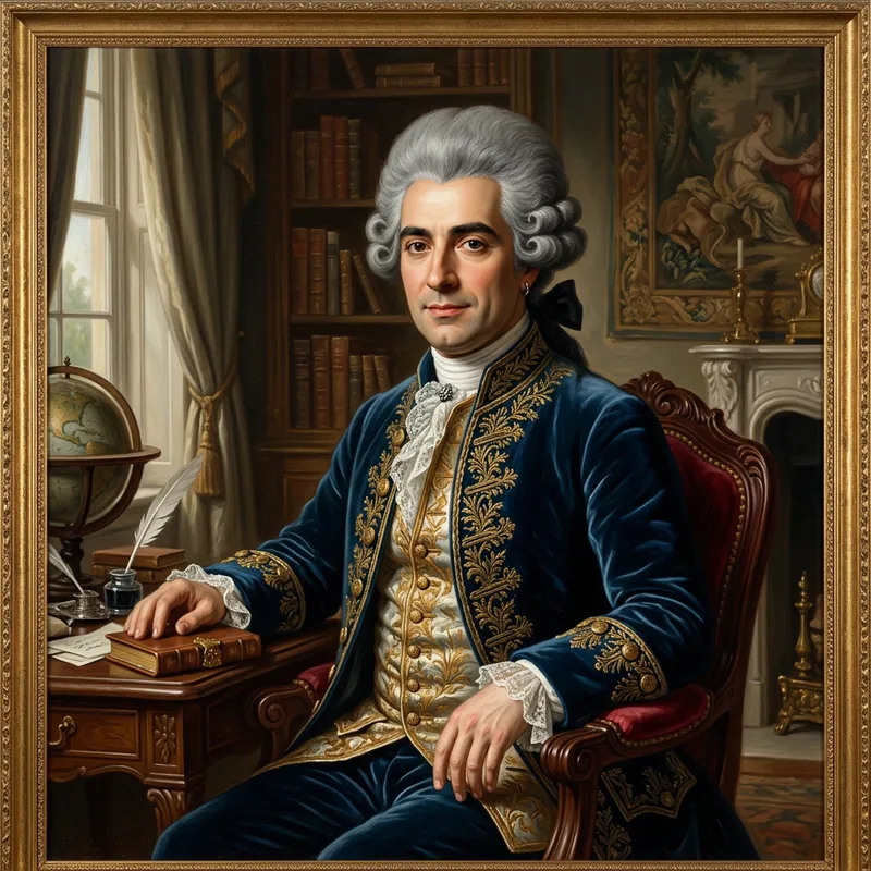 18th Century Male in Grey Powder Wig