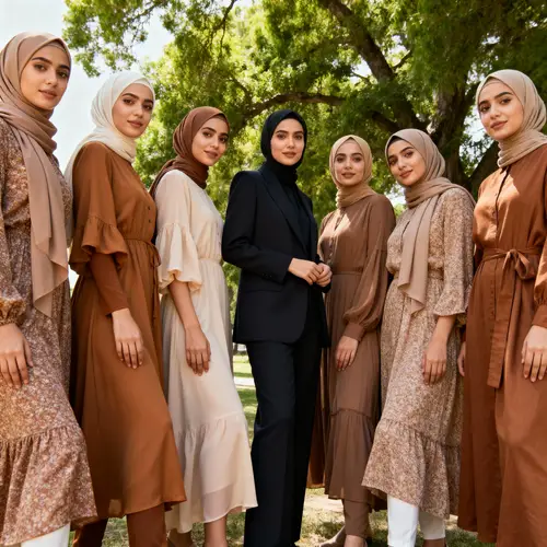 Chic Puff Dress for Hijabis in Nature