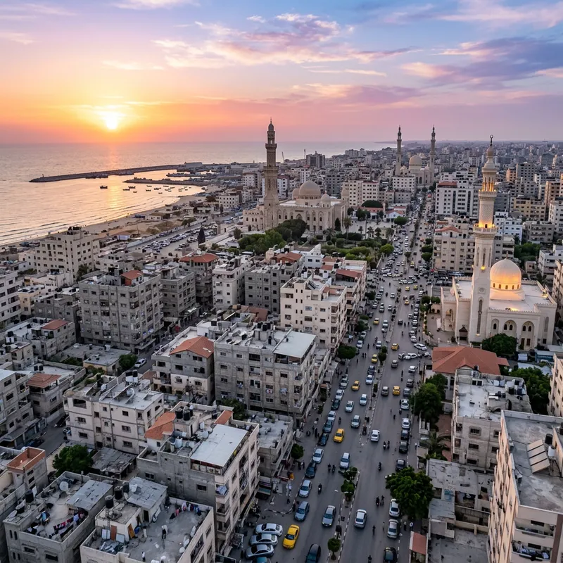 Gaza Palestine at Sunset | Cityscape and Landmarks