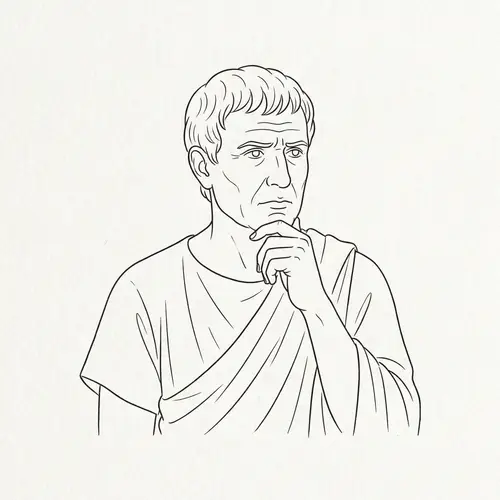 Philosopher Seneca | Roman Man Line Drawing