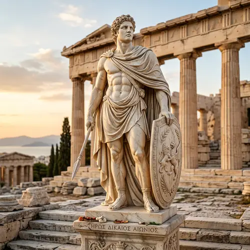Classical Greek Marble Sculpture of Majestic Glory