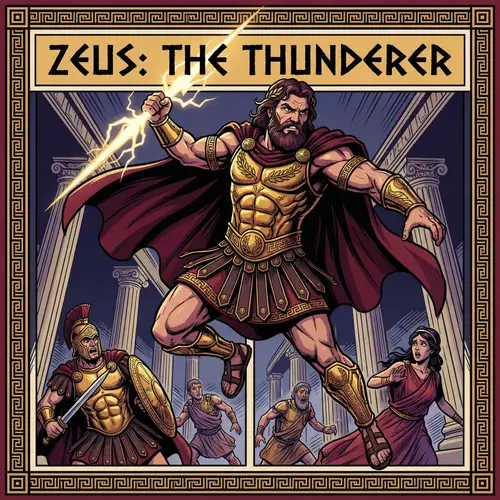 Powerful Greek God Comic Book Art