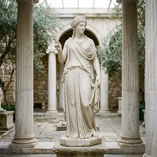 Immaculate White Marble Statue of Grecian Goddess