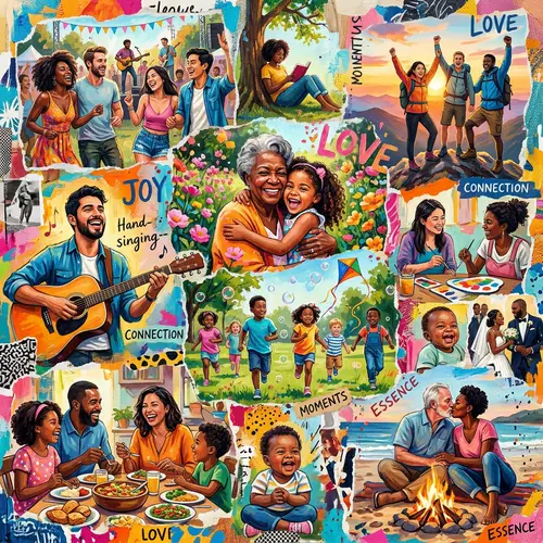 Colorful Life Moments: Joyful Human Experience Collage