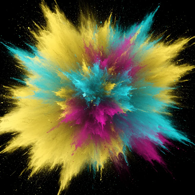 Dynamic Dust Explosion Art - Swirling Colors