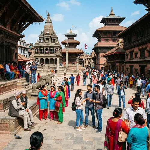 Nepalese Gathering at Durbar Square - Vibrant Culture & Architecture